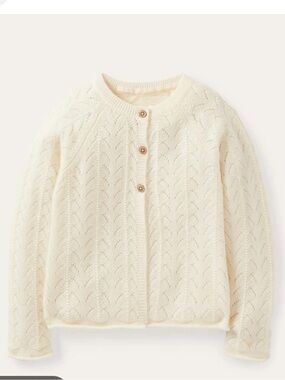 Boden Kids Cream Cable-Knit 100% Cashmere Cardigan